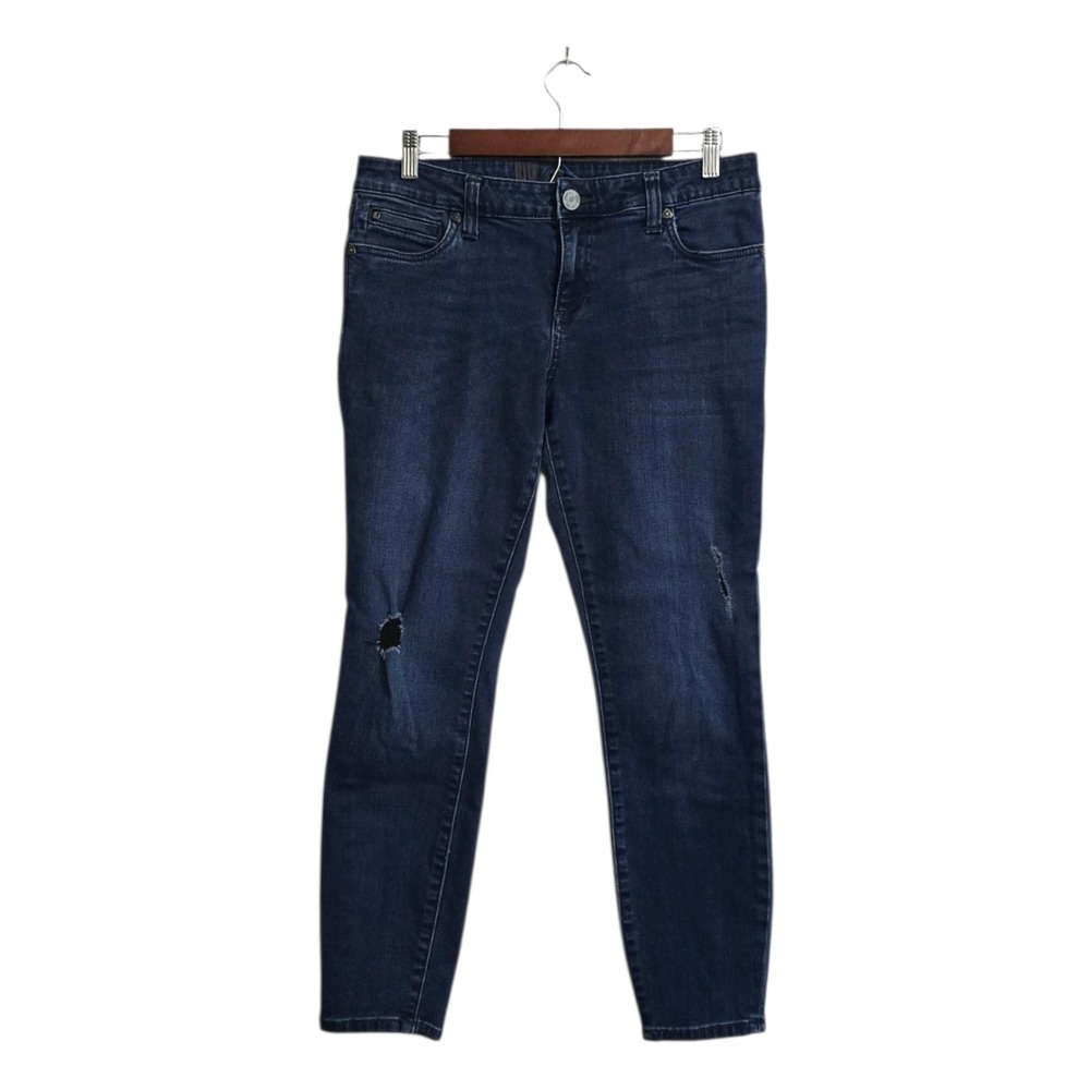 Kut From The Kloth Mid-Rise Distressed Skinny Ankle Jeans Sz 8